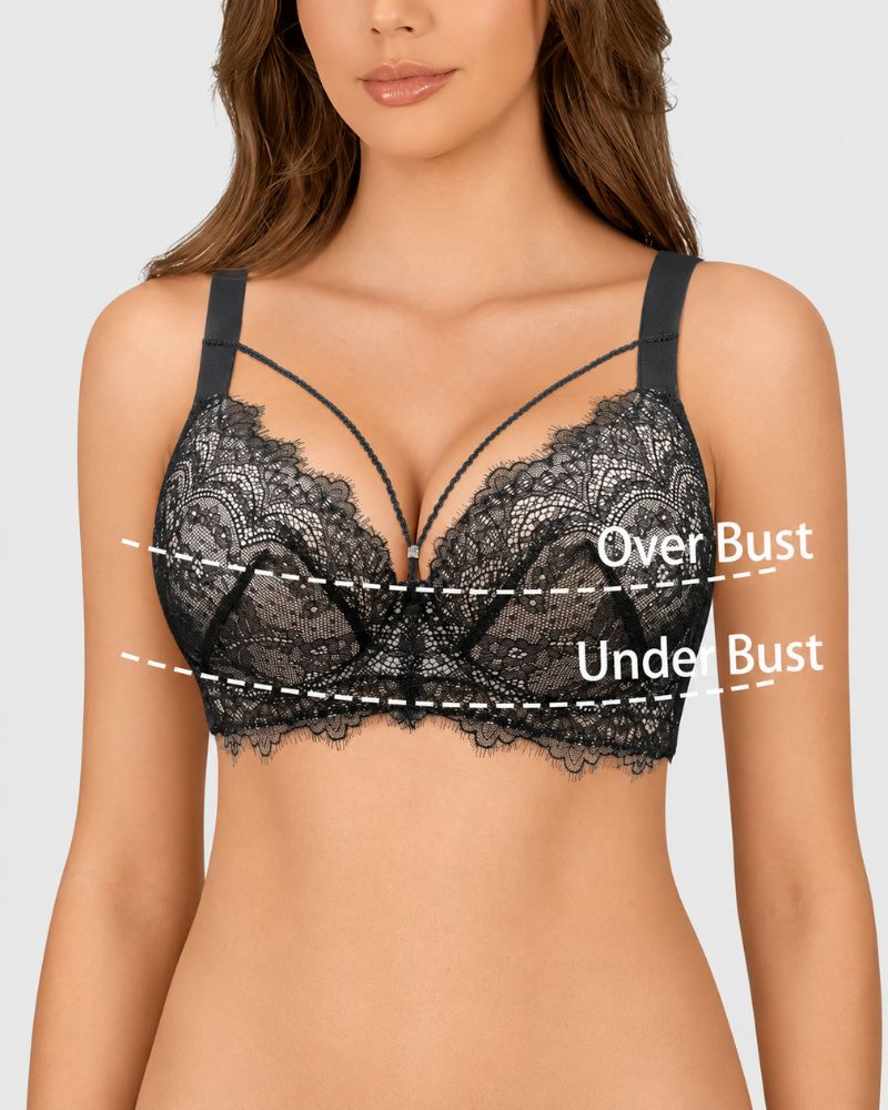 Push-up-BH aus Spitze mit tiefem V-Ausschnitt