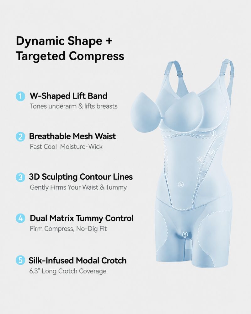Kühlender Shapewear-Body mit Bauchweg- & Po-Lift-Effekt