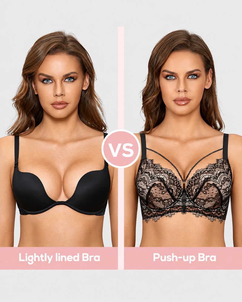 Push-up-BH aus Spitze mit tiefem V-Ausschnitt