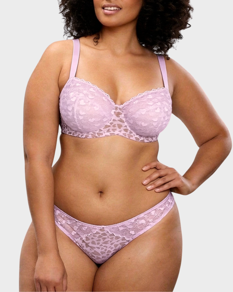 Mesh-Slip mit Herz-Leopardenspitze