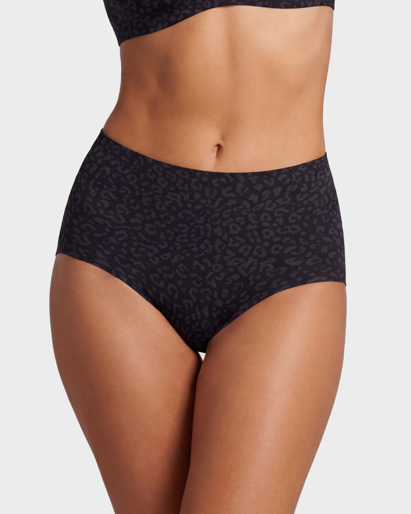 High-Waist Shaping-Slip im Leopardenmuster – 6er-Pack