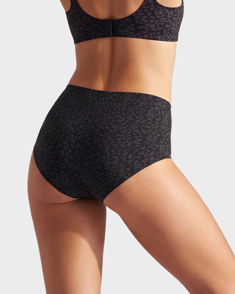 High-Waist Shaping-Slip im Leopardenmuster – 6er-Pack