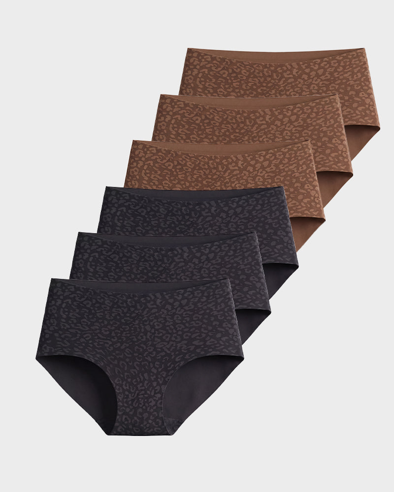 High-Waist Shaping-Slip im Leopardenmuster – 6er-Pack