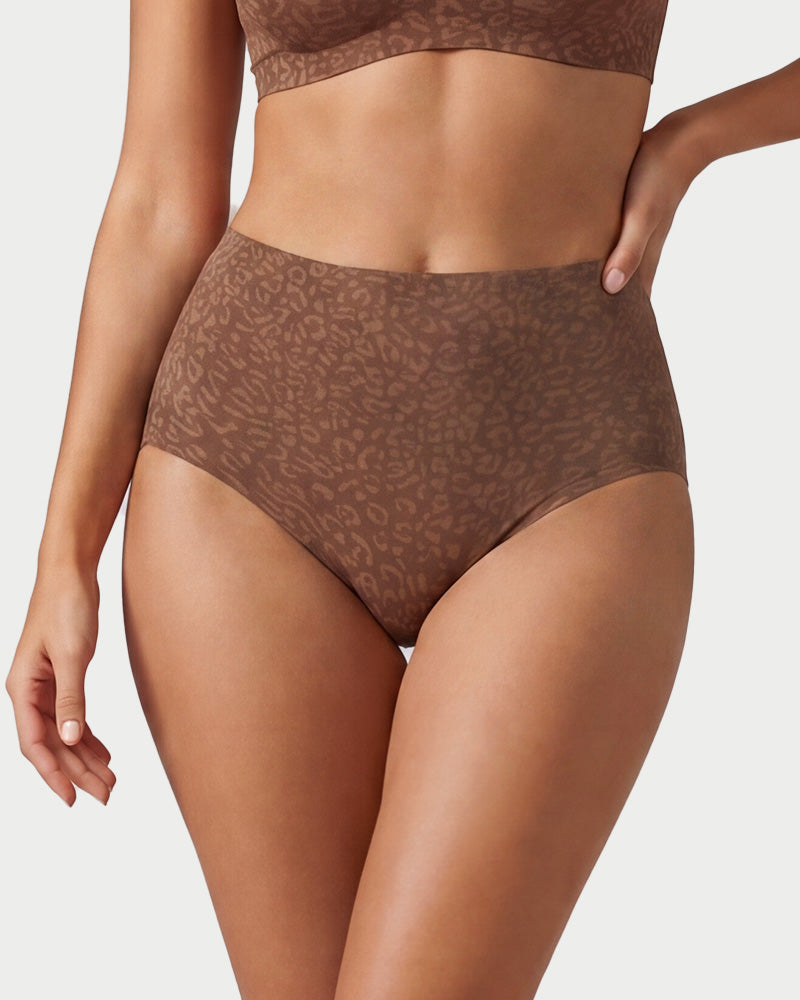 High-Waist Shaping-Slip im Leopardenmuster – 6er-Pack