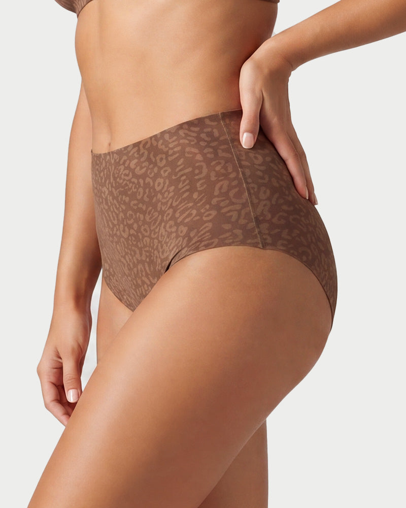 High-Waist Shaping-Slip im Leopardenmuster – 6er-Pack