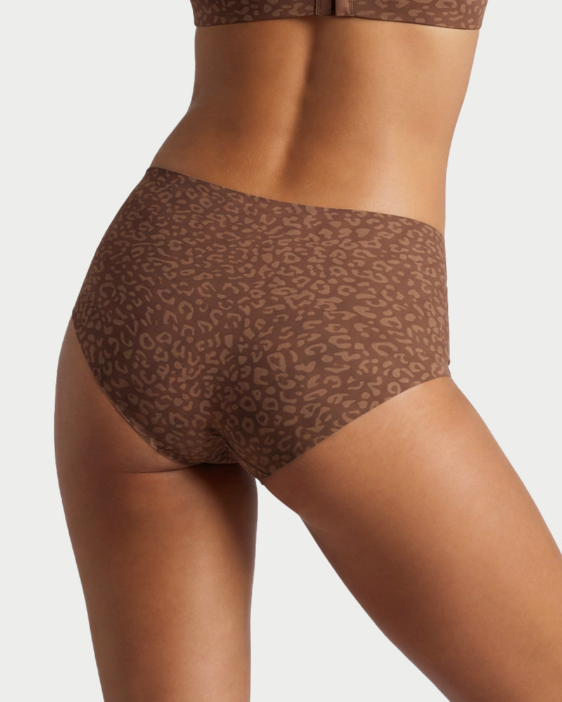 High-Waist Shaping-Slip im Leopardenmuster – 6er-Pack