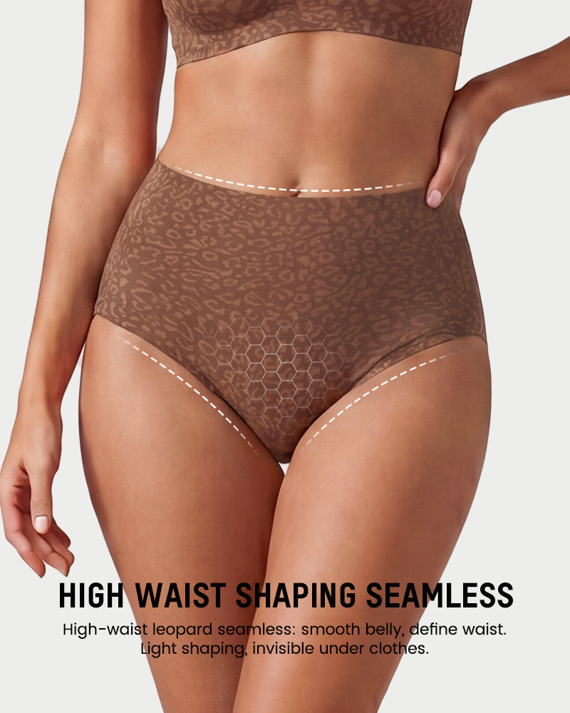High-Waist Shaping-Slip im Leopardenmuster – 6er-Pack