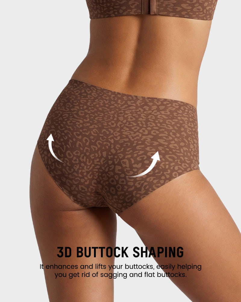 High-Waist Shaping-Slip im Leopardenmuster – 6er-Pack