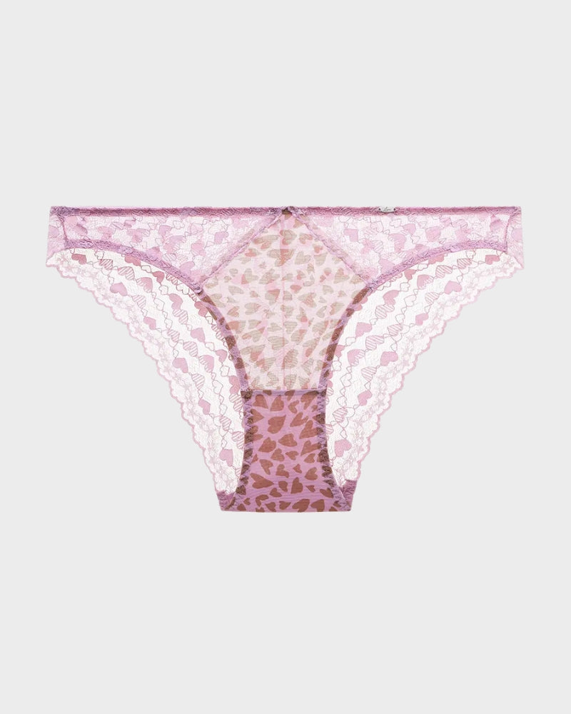 Mesh-Slip mit Herz-Leopardenspitze