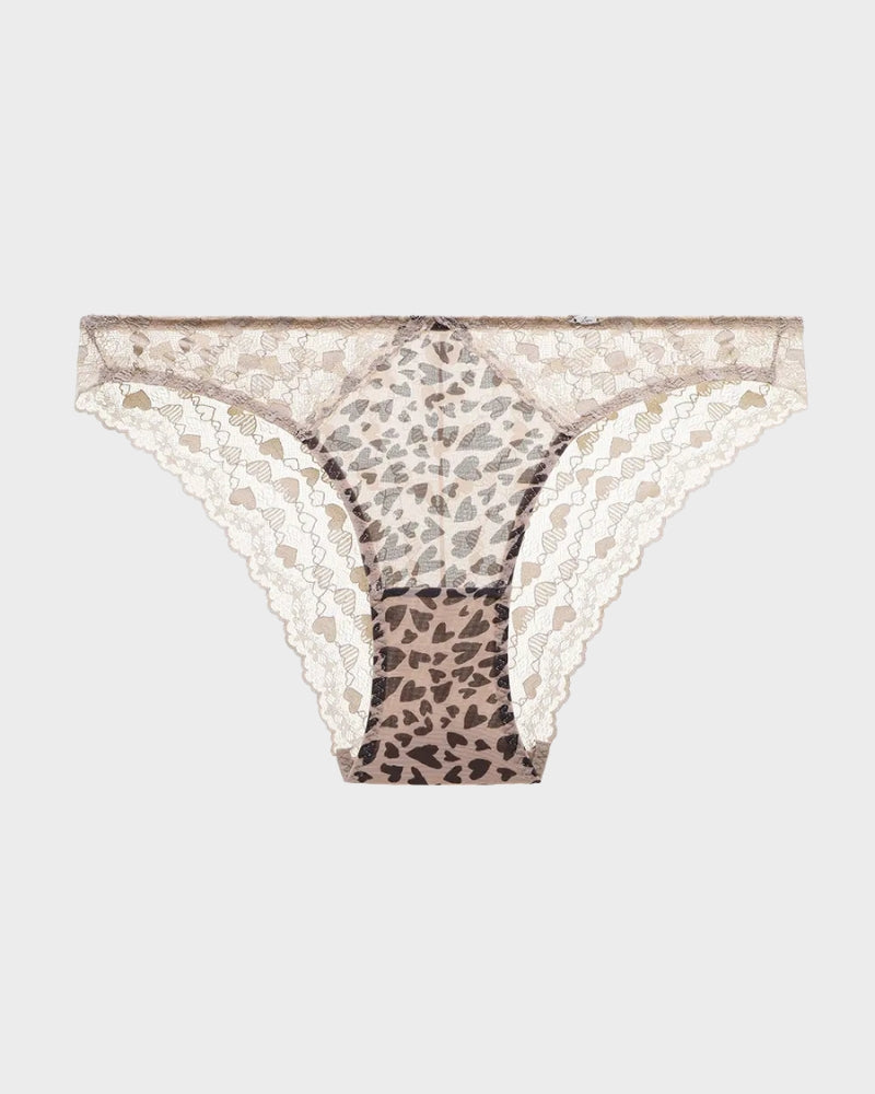 Mesh-Slip mit Herz-Leopardenspitze
