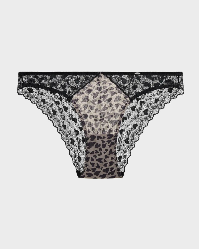 Mesh-Slip mit Herz-Leopardenspitze