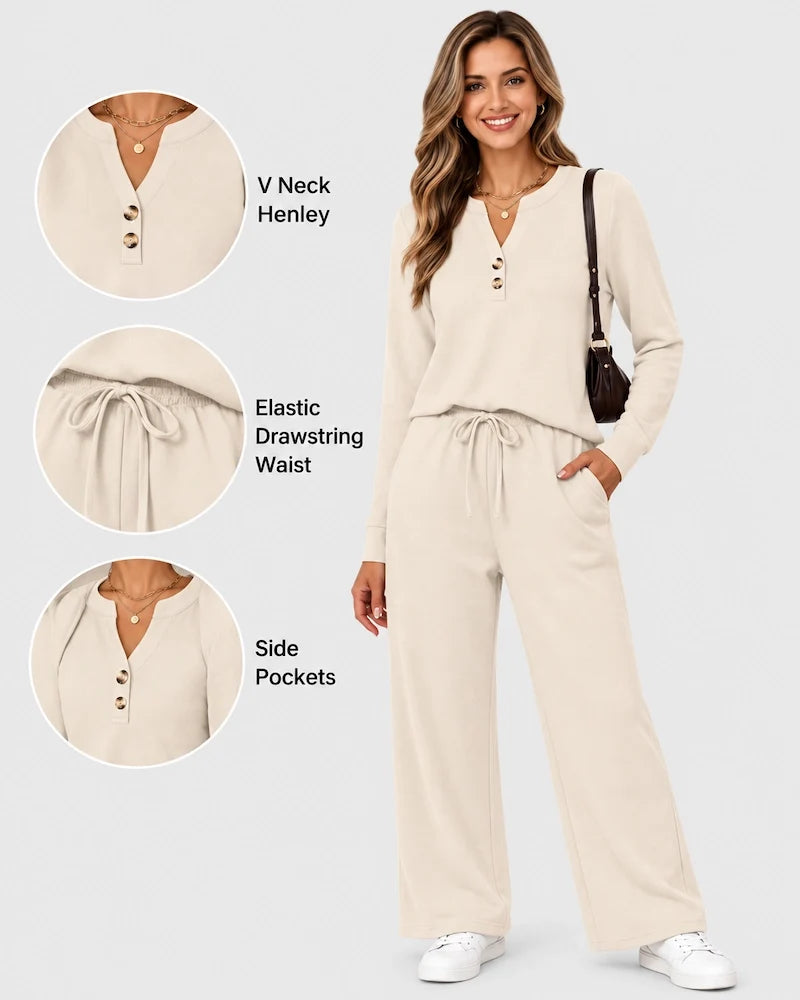 Lounge-Set mit Langarmshirt und weiter Hose