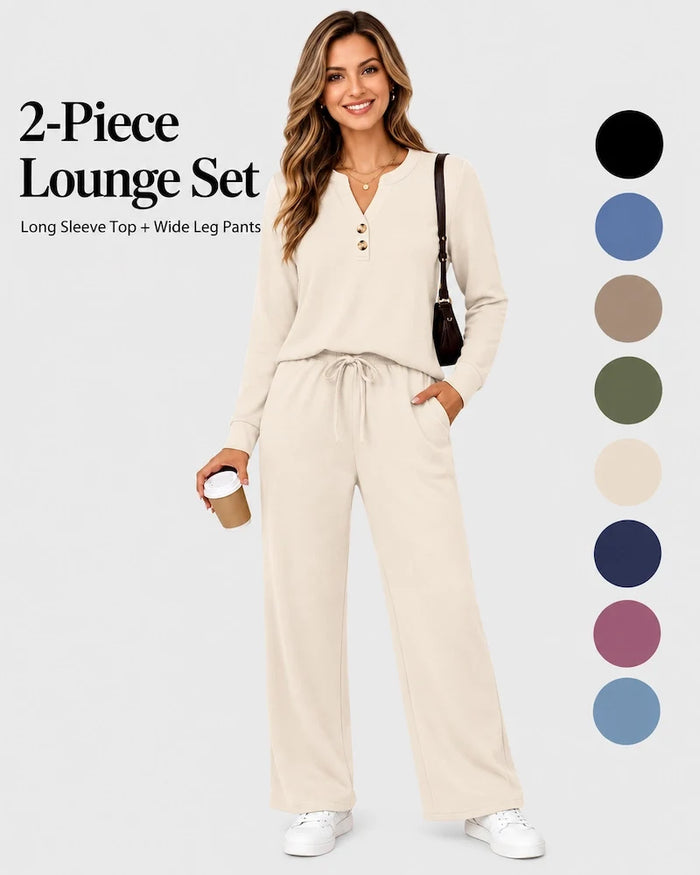 Lounge-Set mit Langarmshirt und weiter Hose