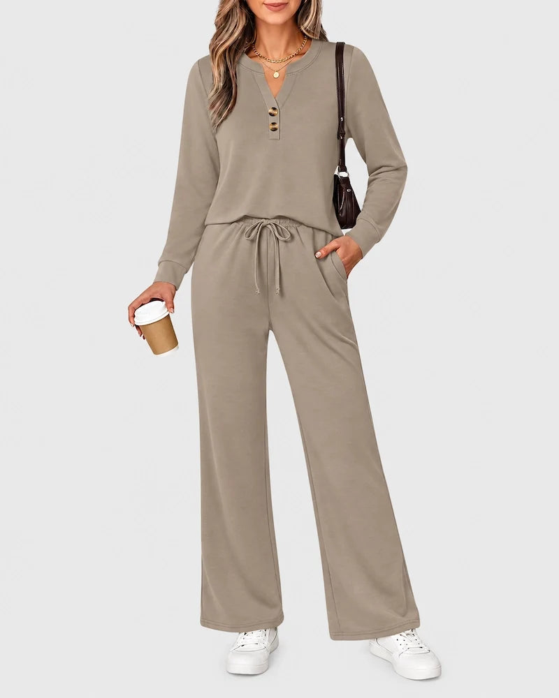 Lounge-Set mit Langarmshirt und weiter Hose