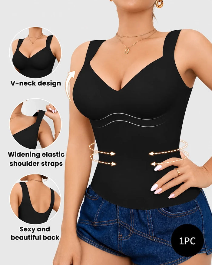 Nahtloses Bauchweg-Tanktop mit Formcups
