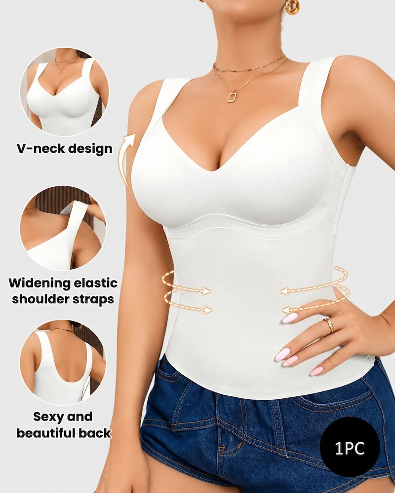 Nahtloses Bauchweg-Tanktop mit Formcups