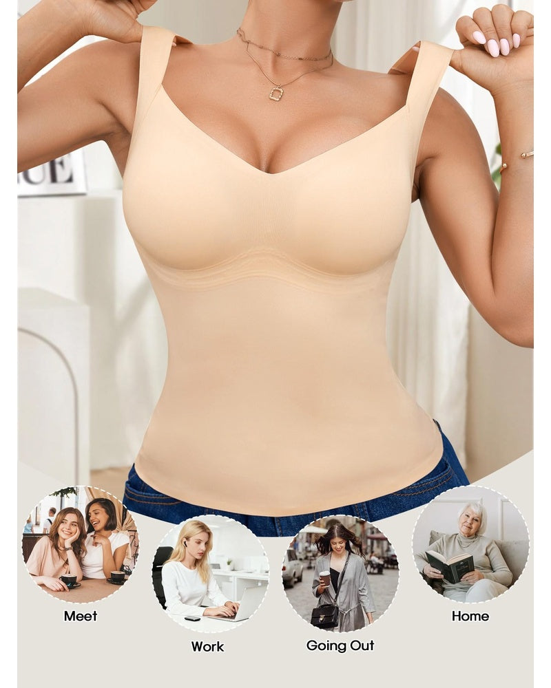 Nahtloses Bauchweg-Tanktop mit Formcups