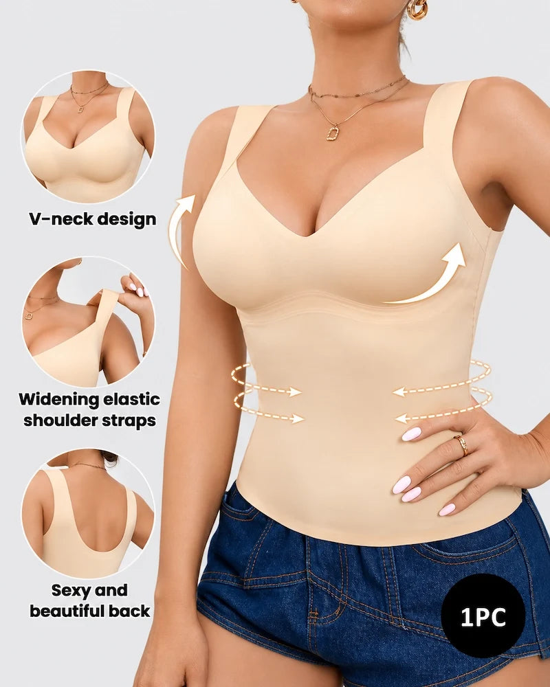 Nahtloses Bauchweg-Tanktop mit Formcups