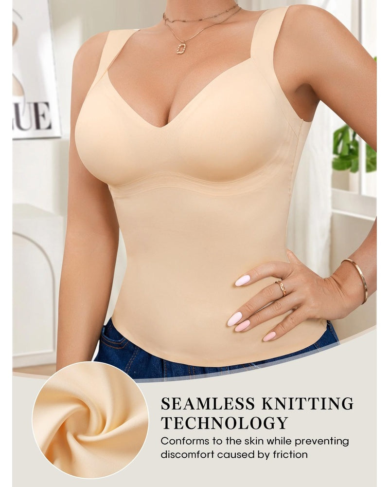 Nahtloses Bauchweg-Tanktop mit Formcups