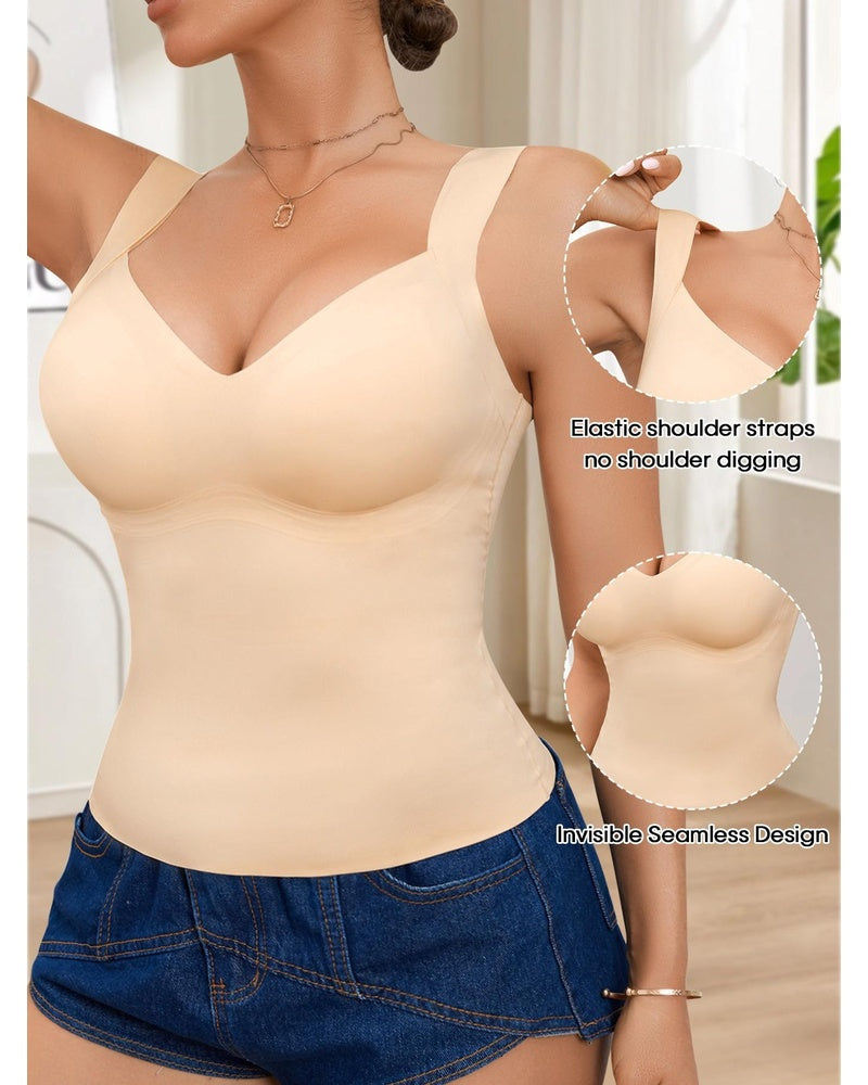 Nahtloses Bauchweg-Tanktop mit Formcups